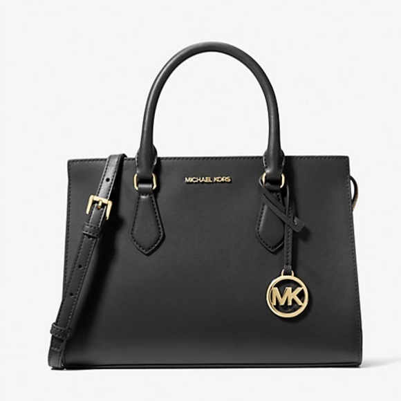Michael Kors Sheila Medium Satchel Crossbody Bag Black